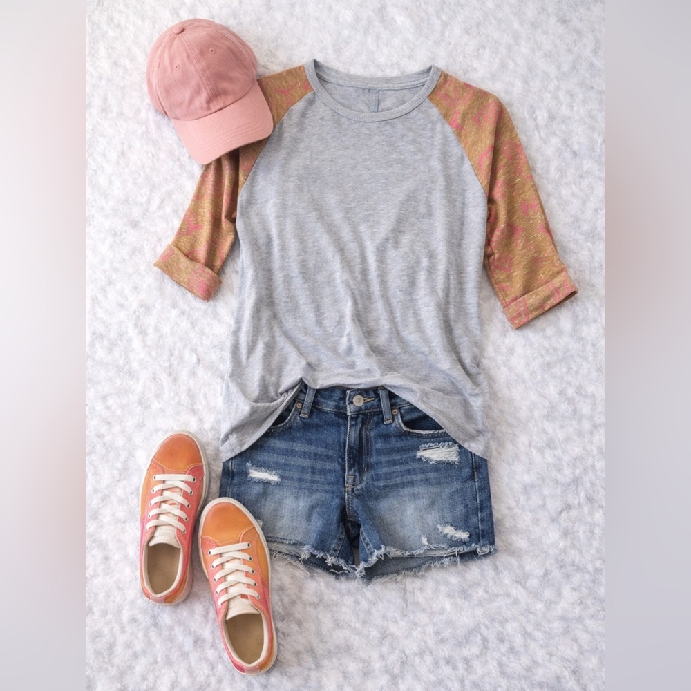 🍓3/$15 Lularoe Randy T pink and mustard